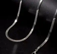 Handcrafted 92.5 Sterling Silver Unisex Snake Chain